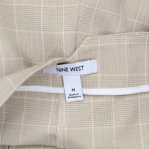 NEW Nine West Plaid Pleated Dress Pants with Pockets 16611b4956cc8c Brown M - Picture 3 of 3
